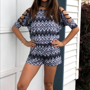 Black and White Romper Size S